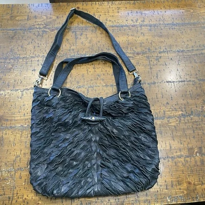 Bolso de Cuero Amerileather Sana con Folleto Costura Cremallera Negro Boho Divertido Foto 1 de 4