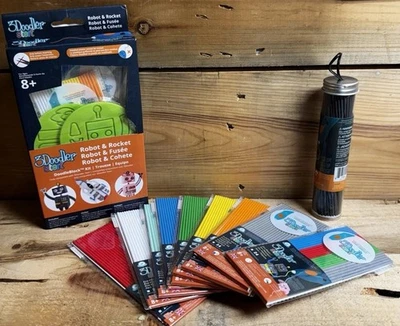 3Doodler Start, Robot & Rocket DoodleBlock Kit y Lote de 10 Paquetes de Recarga Todo Nuevo Foto 1 de 4