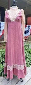 Abito Gunne Sax bambino rosa pizzo vittoriano prateria | Cottagecore vintage anni 70 - Foto 1 di 13