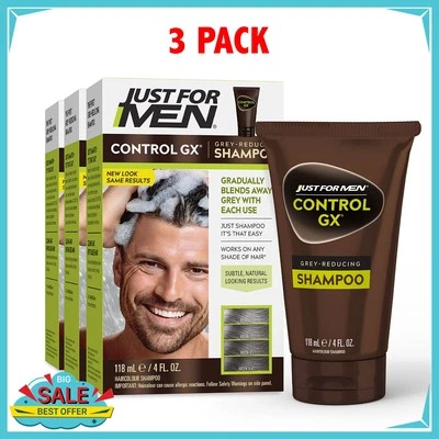 Champú reductor gris Just For Men Control GX 4 fl. oz. Pack de 3. Color poco a poco Foto 1 de 4