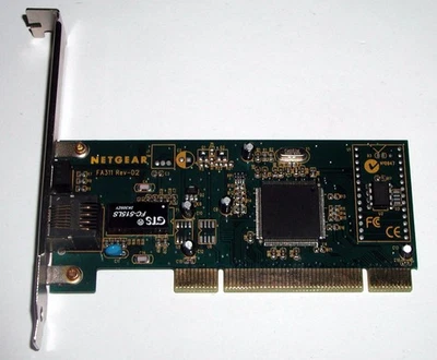 PCI Fast Ethernet Adapter Netgear FA311 Rev-D2, DP83815, RJ-45, gebraucht - Bild 1 von 3