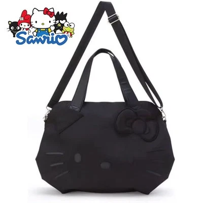 Oversized Waterproof Fitness Bag Black Premium Nylon Anime Cat Crossbody Handbag - Image 1 of 4