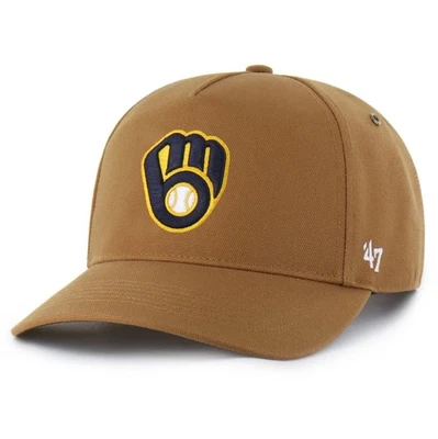 Milwaukee Brewers Carhartt x '47 Enganche Ajustable Snapback Gorra Gorra Para Hombre Marrón Foto 1 de 4