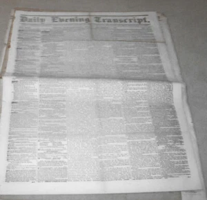 Daily Evening Transcript, Sept 5, 1851; Boston, MA; News & Ads; 4 pgs - Picture 1 of 1