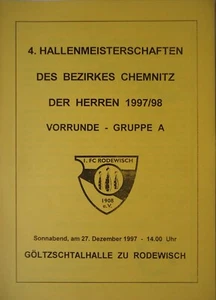 Programm Hallenturnier Dez 1997 Rodewisch Auerbach Werda Plauen II Turb Chemnitz - Picture 1 of 2