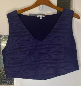 J.Lo Patterned Crop Top Tanks - White And Navy Blue Sold Together. - Picture 1 of 6