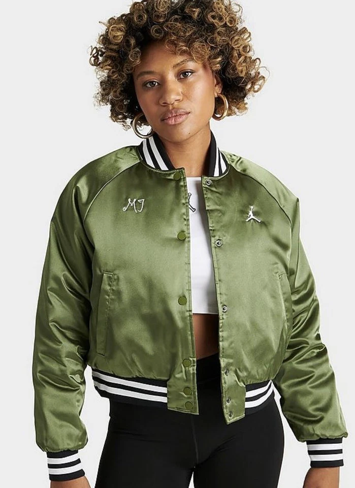 Size XS- Jordan Women's Synthetic Fill Varsity Jacket Green.