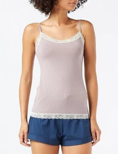 Iris & Lilly Women's Cotton Camisole, Packof 2, Dusty Purple/Grey Marl, Size 16 - Picture 1 of 4