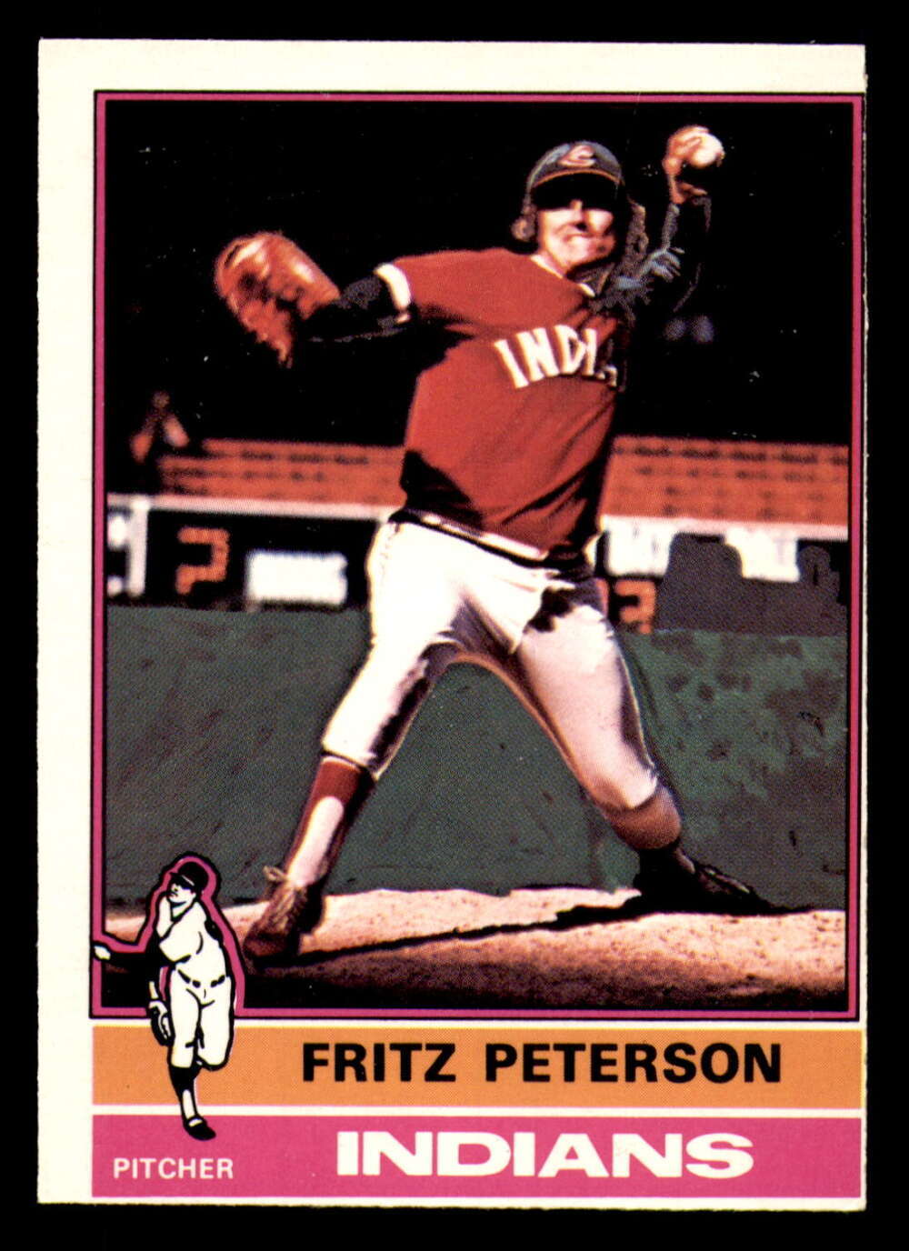 1976 O-Pee-Chee #255 Fritz Peterson Miscut Indians OPC  ID:353055
