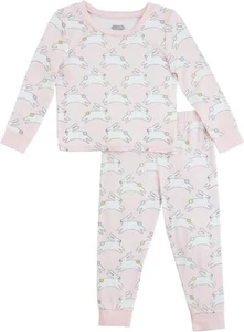 Mud Pie Toddler Girl Pink Bunny Two Piece Pajama Set Size 2T NEW - Picture 1 of 1