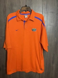 Florida Gators Nike Polo Shirt Adult Large Orange NCAA Football Dri Fit Mens - Picture 1 of 9