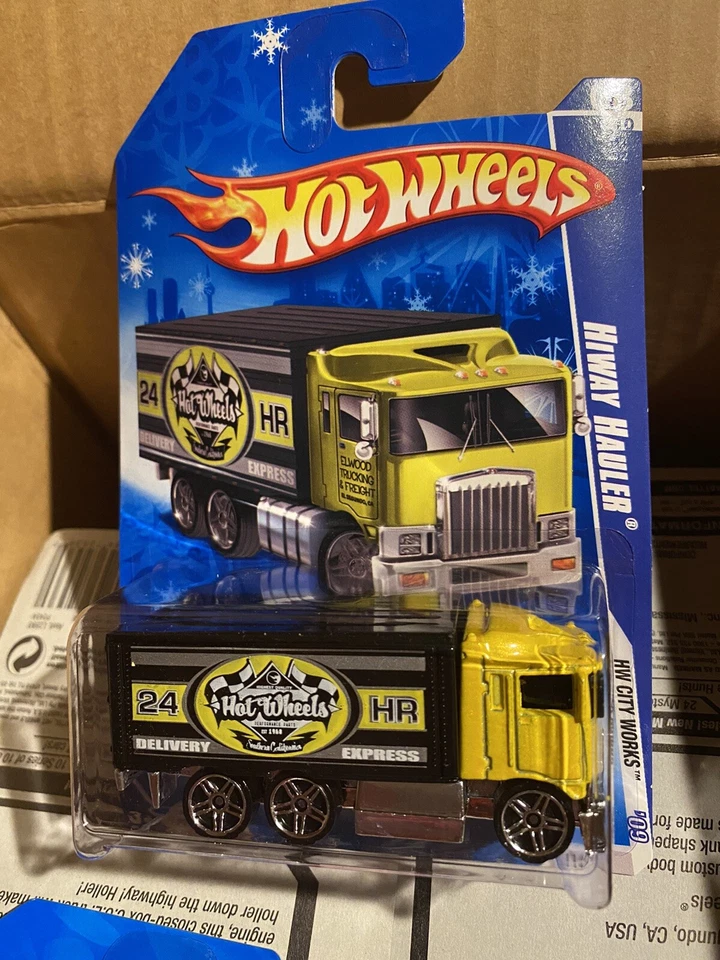 Hot Wheels Target Snowflake Card 114 HW City Works 2009 camión de carretera 8/10 amarillo Foto 1 de 1