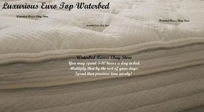 Cama de agua King de lados blandos con colchón de agua Euro Top, calentadores dobles y vejigas Foto 1 de 4