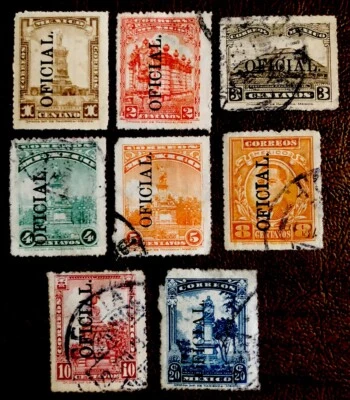 Estampillas Oficiales México O177-O184 Usadas Foto 1 de 4