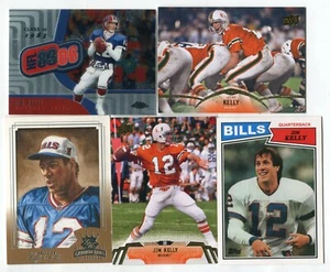 Jim Kelly 5 Football Card Lot HOF BUFFALO BILLS MIAMI HURRICANES (LOT 24) - Picture 1 of 1