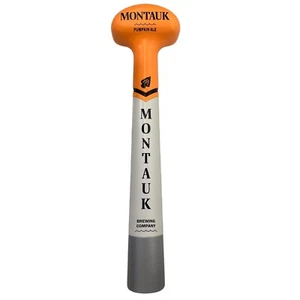 MONTAUK BREWING Long Island PUMPKIN ALE Orange Fall Draught Beer Tap Handle 11" - Picture 1 of 4