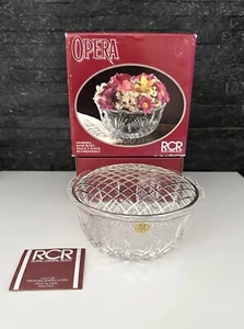 Vintage RCR Royal Crystal Rock Fioriera Rose Bowl Vase With Flower Grid - Picture 1 of 9