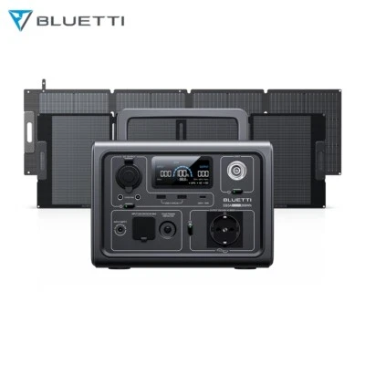 BLUETTI EB3A Powerstation 600W 268Wh LiFePO4 Solargenerator 60W 100W Solarpanel