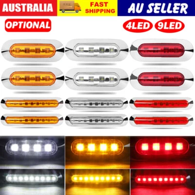 2/50X LED Side Marker Truck Trailer Lorry Clearance Light Amber White Red Chrome - image 1 of 4