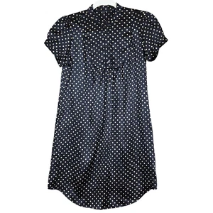 Alice Ritter Hemdblusenkleid Damen 2 100% Seide schwarz gold gepunktet abgerundeter Saum - Bild 1 von 9