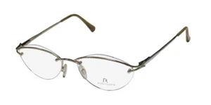 NEW RODENSTOCK R4202 GLASSES HALF-RIM F VINTAGE CAT EYE 51-17-135 METAL GOLD - Picture 1 of 8