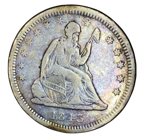 1843-O 25C Seated Liberty Quarter VF Details # Cover