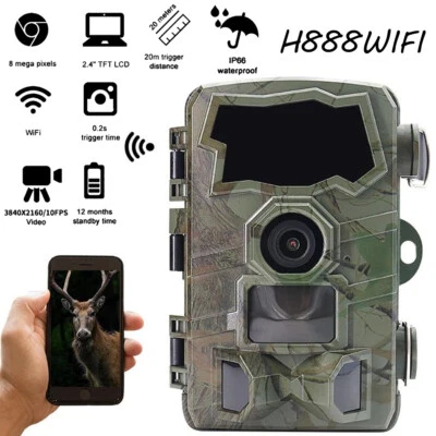 H888WIFI Wildlife Hunting Cameras Night Vision Motion Activated Waterproof IP66 - Image 1 of 4