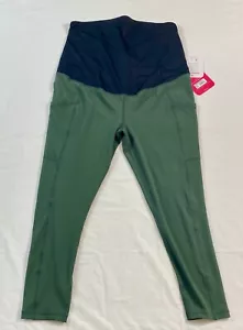 women's Isabel maternity jogger size XXL green/black belly cover stretchy polyes - Picture 1 of 7