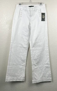 Pantalones de mezclilla costeros de pierna ancha Mariner blancos para mujer Ralph Lauren 2 nuevos con etiquetas - Imagen 1 de 12