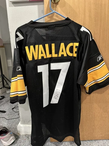 AUTOGRAPHED  Pittsburgh Steelers Reebok Jersey Mike Wallace #17 Black Size 48 Cover