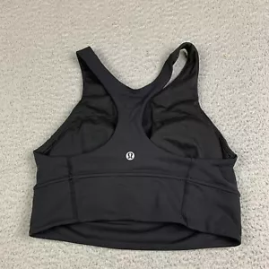 Lululemon Wunder Train Sports Bra Womens 8 Long Line Training LW2CNSS Black - Picture 1 of 6