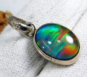 19.40 Ct Natural Aurora Opal Pendant 925 Silver Handmade Jewelry Gemstone - Picture 1 of 7
