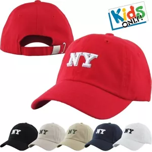 Kids Size NY New York Cotton Baseball Cap Adjustable Dad Hat Junior Youth - Picture 1 of 31