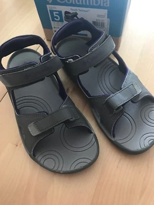 Columbia 5 Jóvenes Techsun Gris Púrpura Sandalias Verano Agua Zapatos Suela Omnigrip Foto 1 de 4