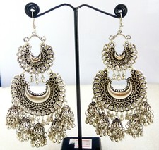 Indian Traditional Bollywood Silver Oxidized 5 Jhumka Jhumki Pretty Earrings