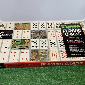 Vintage Kling Windproof Magnetic Steel Playing Cards and Board 100% Complete USA - Picture 1 of 14