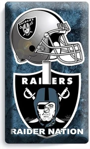 OAKLAND RAIDERS NATION NFL FOOTBALL-TEAM EINZELNER LICHTSCHALTER WANDPLATTE RAUMKUNST - Bild 1 von 1