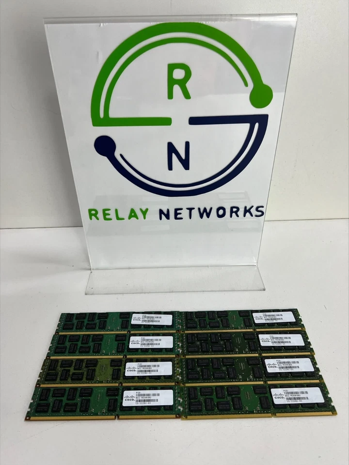 Lot -8x Cisco N01-M308GB2 15-12291-01 8GB 2Rx4 PC3L-10600R. REG RDIMM.  64GB - Image 1 of 4