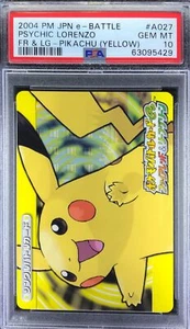 Pokemon Japanese e+ E-Battle A027 Psychic Lorenzo Pikachu PSA 10 63095429 - Picture 1 of 2