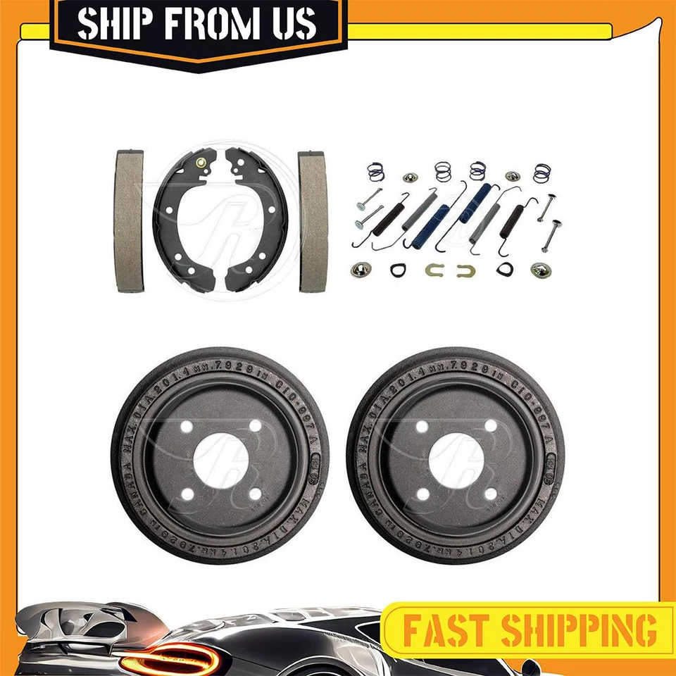 Kit de herrajes de tambores de freno y zapatas de freno trasero para Saturn SC2 1993-2002 Foto 1 de 4