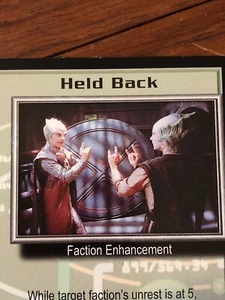 HELD BACK 1998 THE SHADOWS BABYLON 5 CCG RARE CARD NEAR MINT NEVER PLAYED WITH - Picture 1 of 4