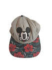 Mickey Mouse Hat Cap Disney Flat Bill Floral Red/Green Snapback Cloth
