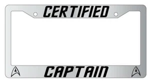 Certified Captain Chrome Plastic License Plate Frame Star Trek - Picture 1 of 1