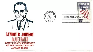 Inauguration Cover 1/20/65 Washington Single President Lyndon B Johnson - Picture 1 of 1