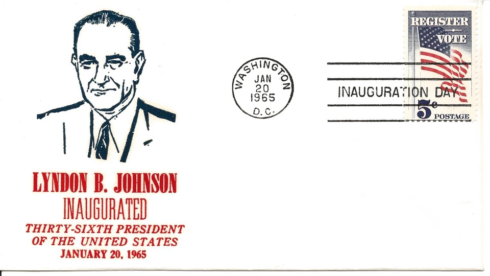 Inauguration Cover 1/20/65 Washington Single President Lyndon B Johnson - Image 1 of 1