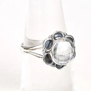 Natural Crytal quartz Ring Clear quartz Ring 925 Sterling Handmade Ring-CR007 - Picture 1 of 4