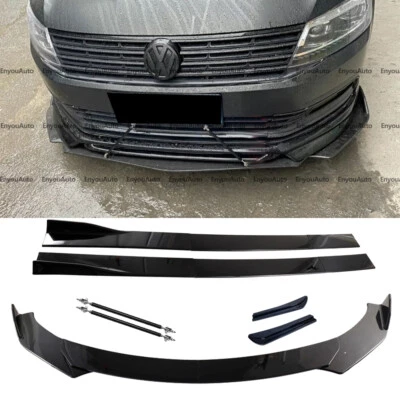 For Volkswagen Passat Front Bumper Lip 86" Side Skirt Rear Bumper Lip Black Foto 1 de 4