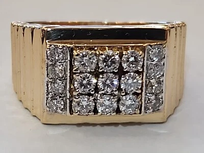 18K 0.82 Cttw men's diamond ring 7.70 grams sz 9.5 - Image 1 of 4