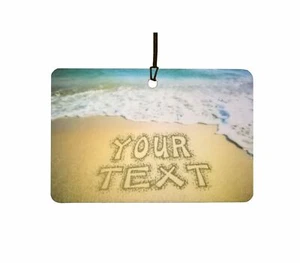 Personalised Beach Sand Writing Car Air Freshener - Picture 1 of 2