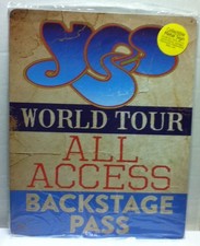 12" X 15" Tin Sign Yes World Tour All Access Backstage Pass Metal Sign New